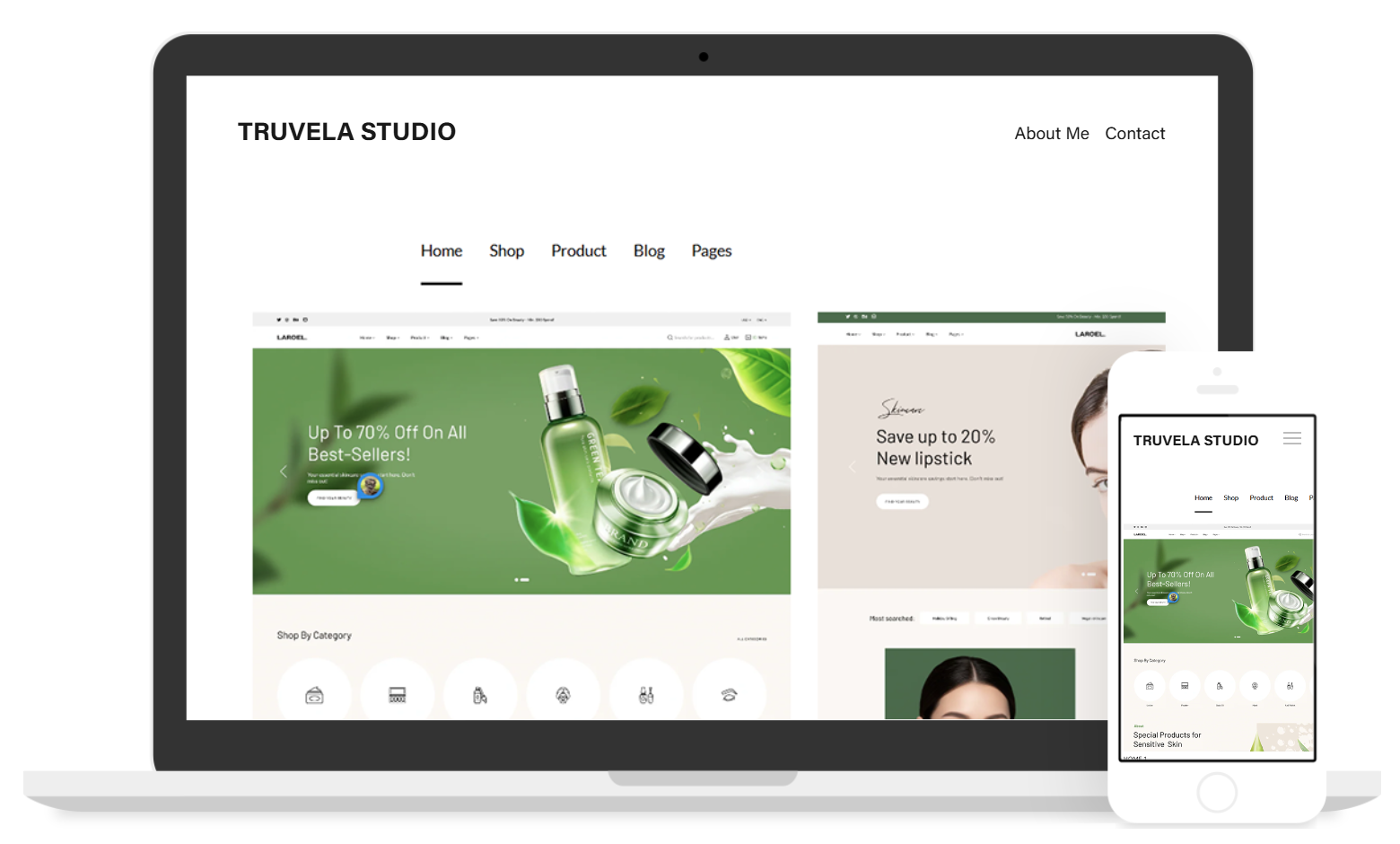 Mobile optimized shop and product pages